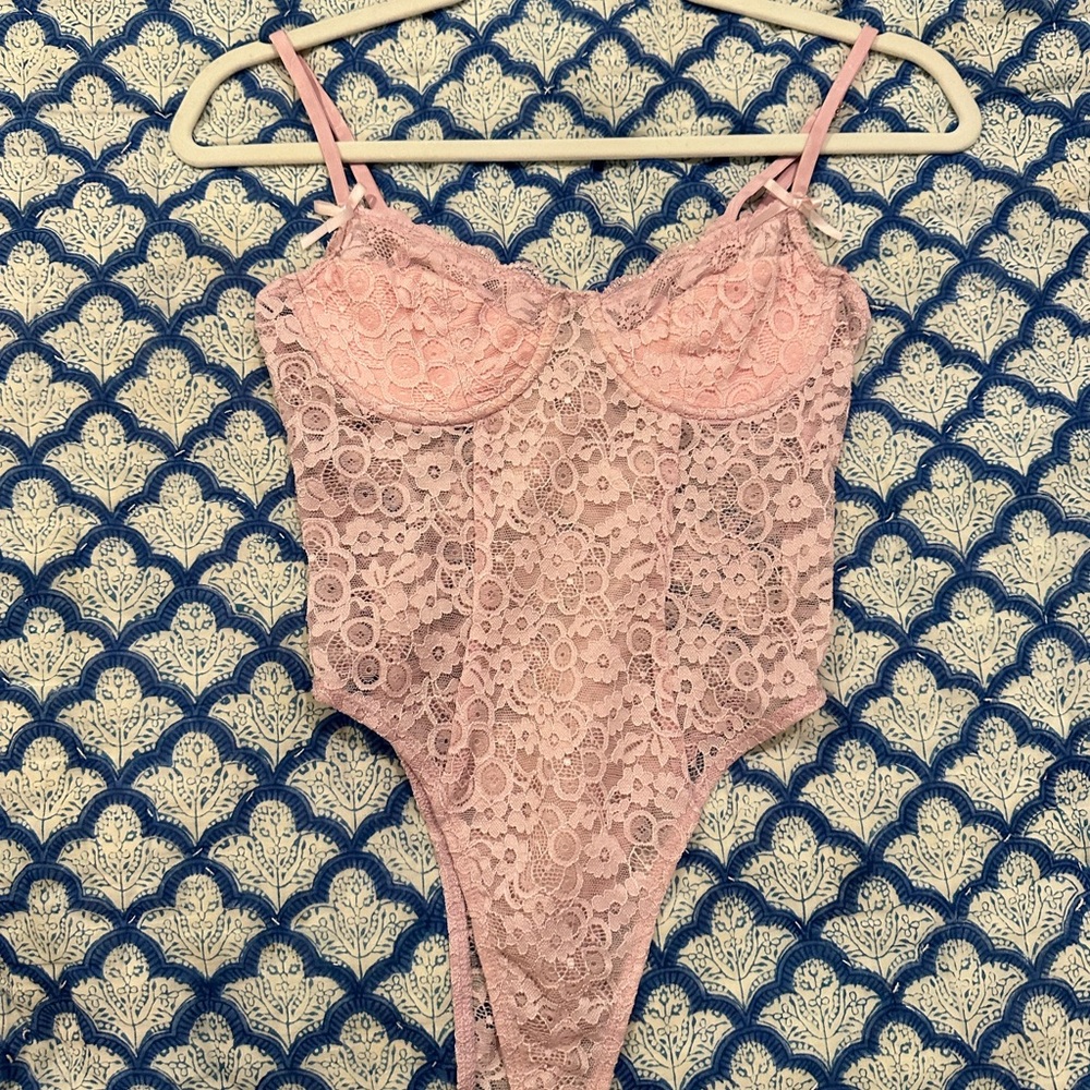 Adika pink lace bustier bodysuit